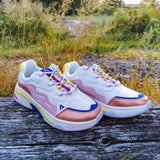 Onset, White Pink Yellow Blue Retro Sneakers, 36