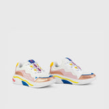 Onset, White Pink Yellow Blue Retro Sneakers, 36