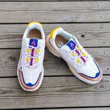 Onset, White Pink Yellow Blue Retro Sneakers, 36