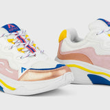 Onset, White Pink Yellow Blue Retro Sneakers, 36